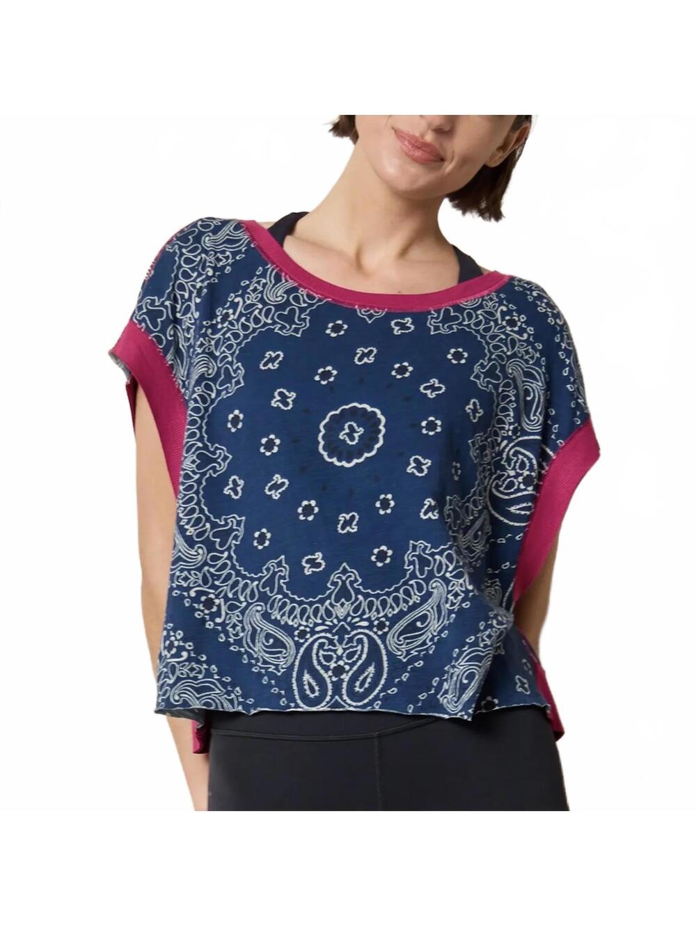 Natural Life Cut It Out Cotton Tee NWT Indigo Bandana XL - Picture 3 of 3